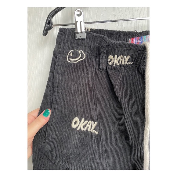 Urban Outfitters Corduroy Style Pants Okay Smiley Face - Picture 3 of 6
